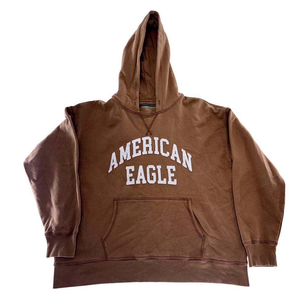 American Eagle Outfitters Brown Hoodie Sweatshirt Logo Women's‎ Size XS